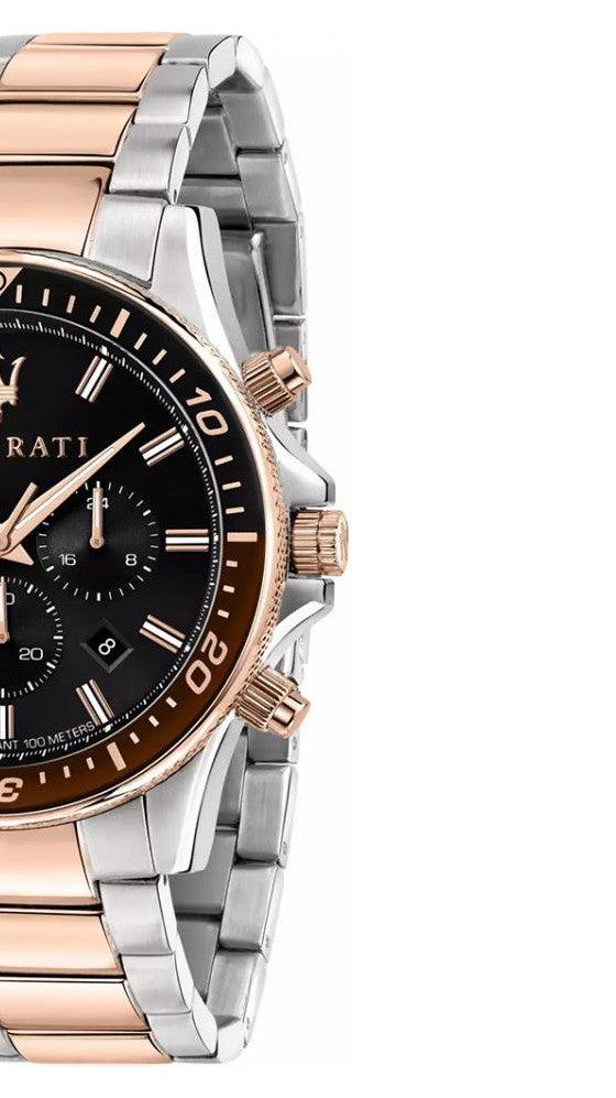  Shop Authentic Maserati SFIDA Chronograph Black Dial Two Tone Steel Strap Watch For Men - R8873640009 - Luxxuri