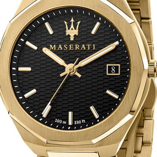  Shop Authentic Maserati Stile Black Dial Gold Steel Strap Watch For Men - R8853142004 - Luxxuri