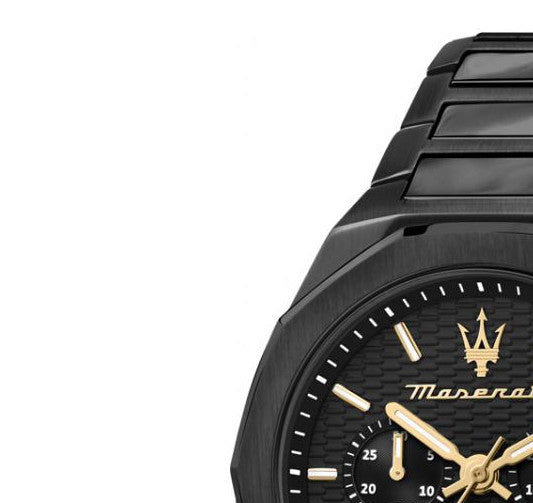  Shop Authentic Maserati Stile Chronograph Black Dial Black Steel Strap Watch For Men - R8873642005 - Luxxuri