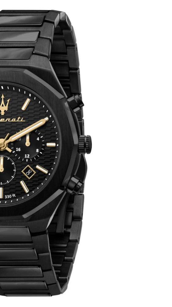  Shop Authentic Maserati Stile Chronograph Black Dial Black Steel Strap Watch For Men - R8873642005 - Luxxuri