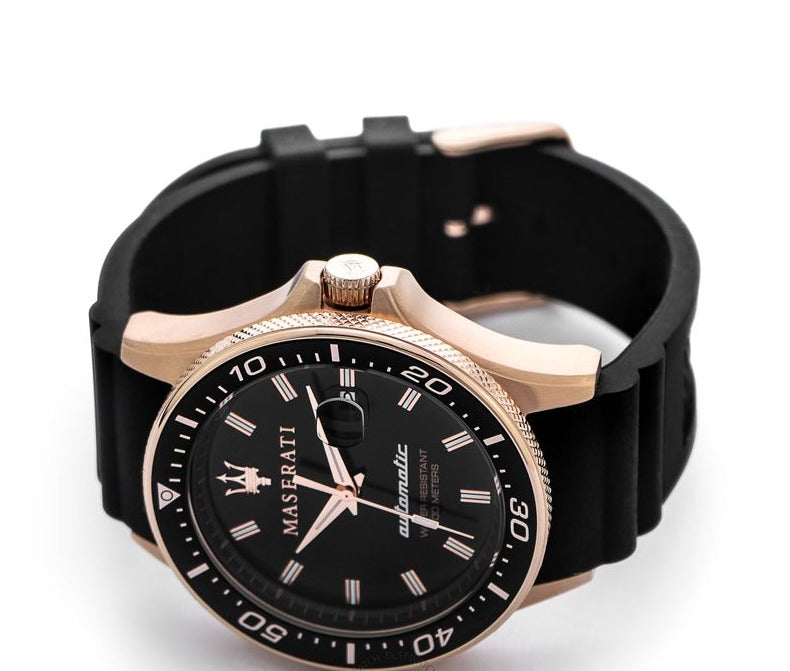  Shop Authentic Maserati SFIDA Automatic Black Dial Black Rubber Strap Watch For Men - R8821140001 - Luxxuri