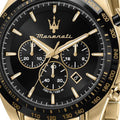  Shop Authentic Maserati Traguardo Chronograph Black Dial Gold Steel Strap Watch For Men - R8873612041 - Luxxuri