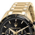  Shop Authentic Maserati Traguardo Chronograph Black Dial Gold Steel Strap Watch For Men - R8873612041 - Luxxuri