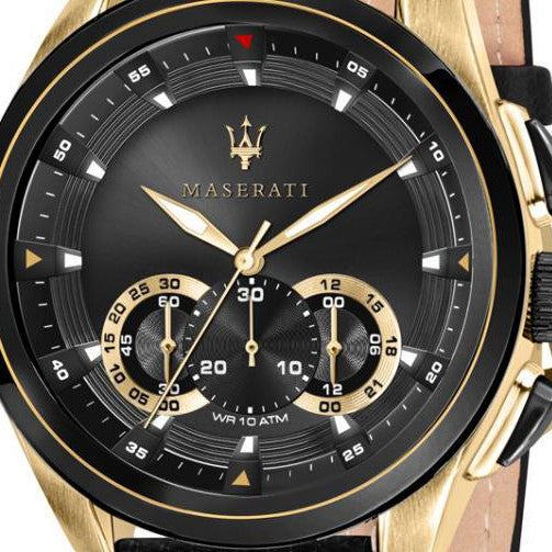  Shop Authentic Maserati Traguardo Chronograph Black Dial Black Leather Strap Watch For Men - R8871612033 - Luxxuri