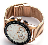  Shop Authentic Maserati Traguardo 45mm Chronograph Rose Gold Mesh Strap White Dial Watch For Men - R8873612011 - Luxxuri