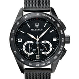  Shop Authentic Maserati Traguardo Chronograph Black Dial Black Mesh Bracelet Watch For Men - R8873612031 - Luxxuri