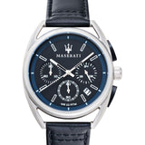  Shop Authentic Maserati Trimarano Chronograph Black Dial Black Leather Strap Watch For Men - R8871632001 - Luxxuri