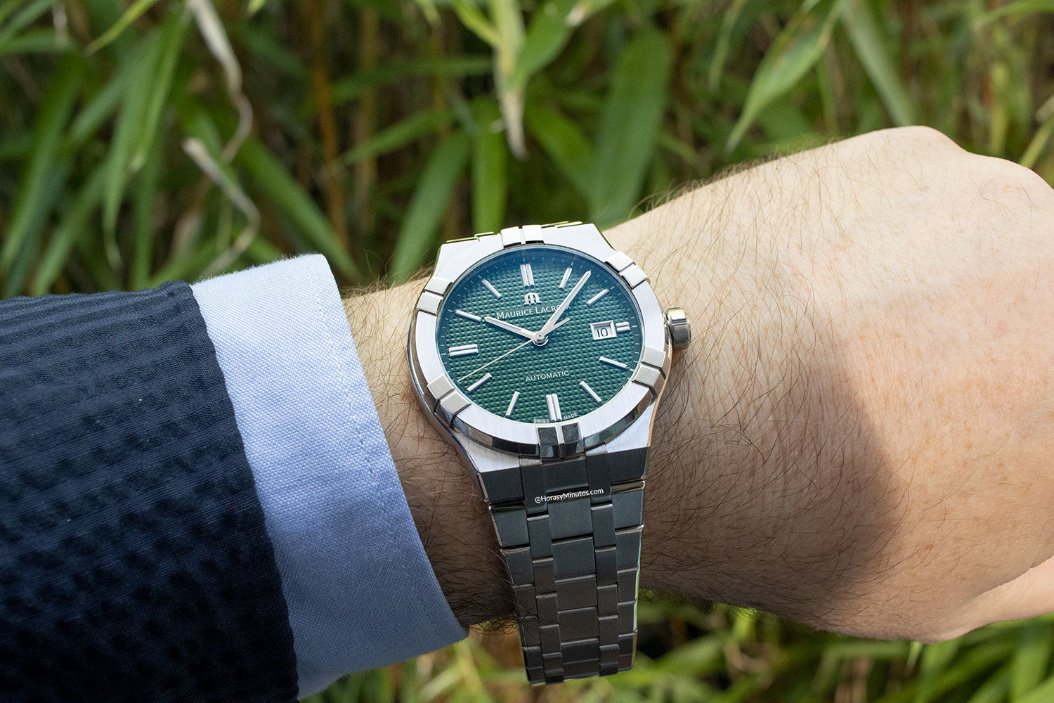  Shop Authentic Maurice Lacroix Aikon Automatic Green Dial Silver Steel Strap Watch for Men - AI1807-SS002-630-1 - Luxxuri