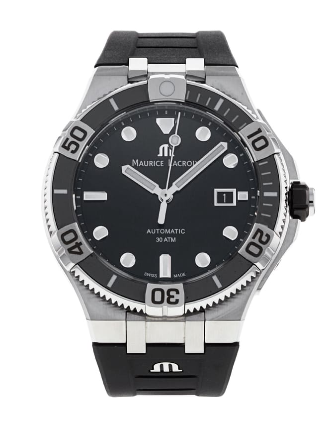  Shop Authentic Maurice Lacroix Aikon Venturer Black Dial Black Rubber Strap Watch for Men - AI6058-SS001-330-1 - Luxxuri