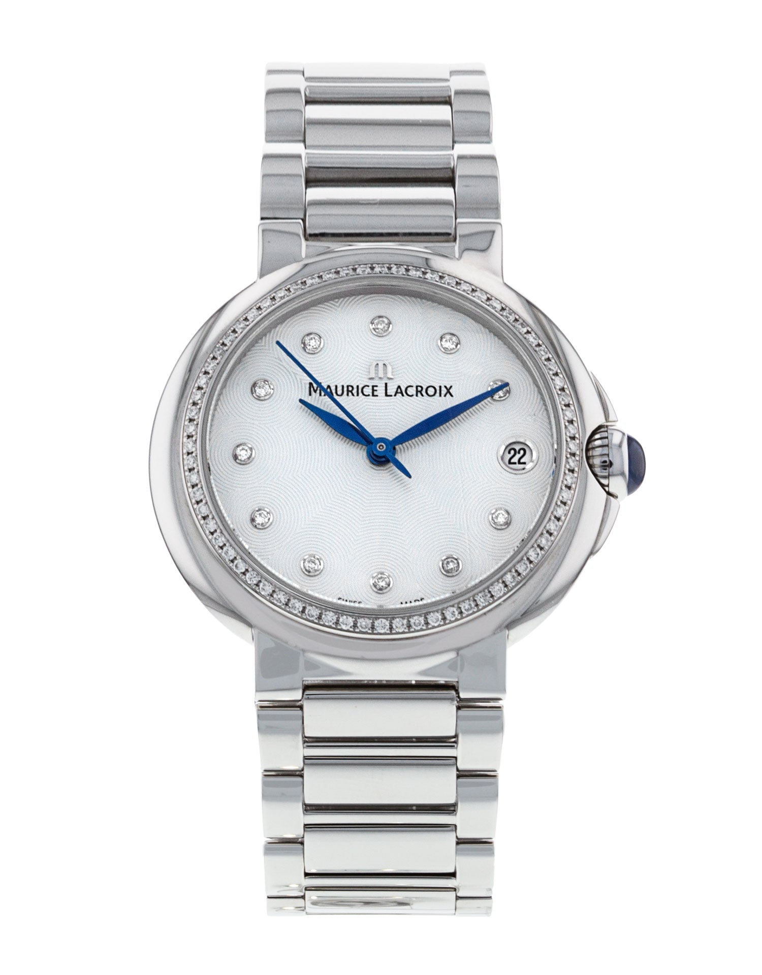  Shop Authentic Maurice Lacroix Fiaba Diamonds Mother of Pearl Dial Silver Steel Strap Watch for Women - FA1004-SD502-170-1 - Luxxuri