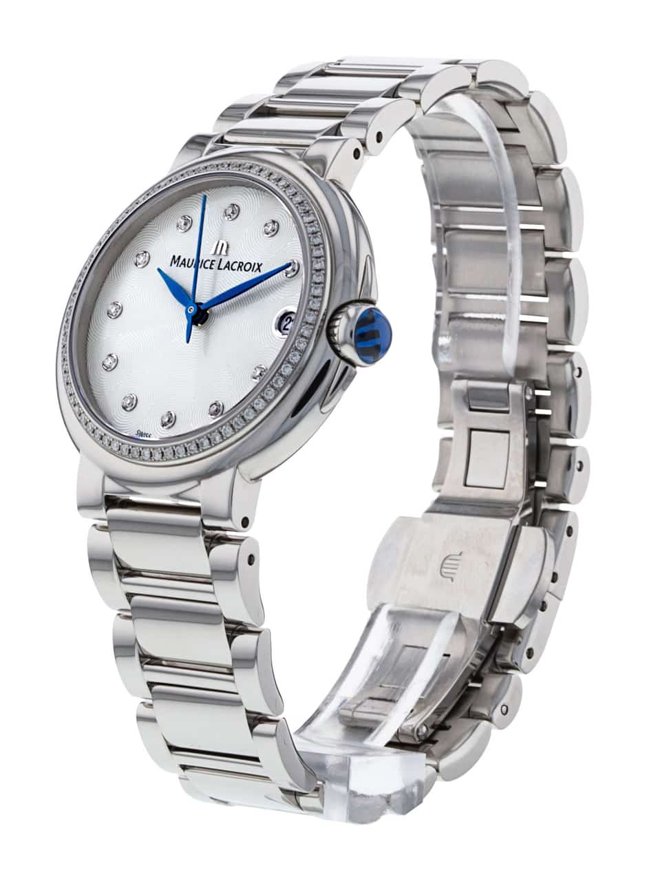  Shop Authentic Maurice Lacroix Fiaba Diamonds Mother of Pearl Dial Silver Steel Strap Watch for Women - FA1004-SD502-170-1 - Luxxuri