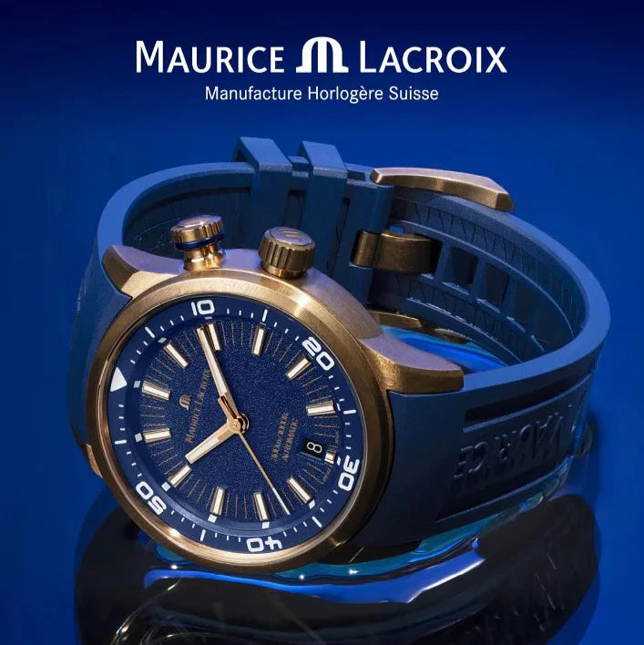  Shop Authentic Maurice Lacroix Pontos Divers Limited Edition Blue Dial Blue Leather Strap Watch For Men - PT6248-BRZ0B-430-4 - Luxxuri