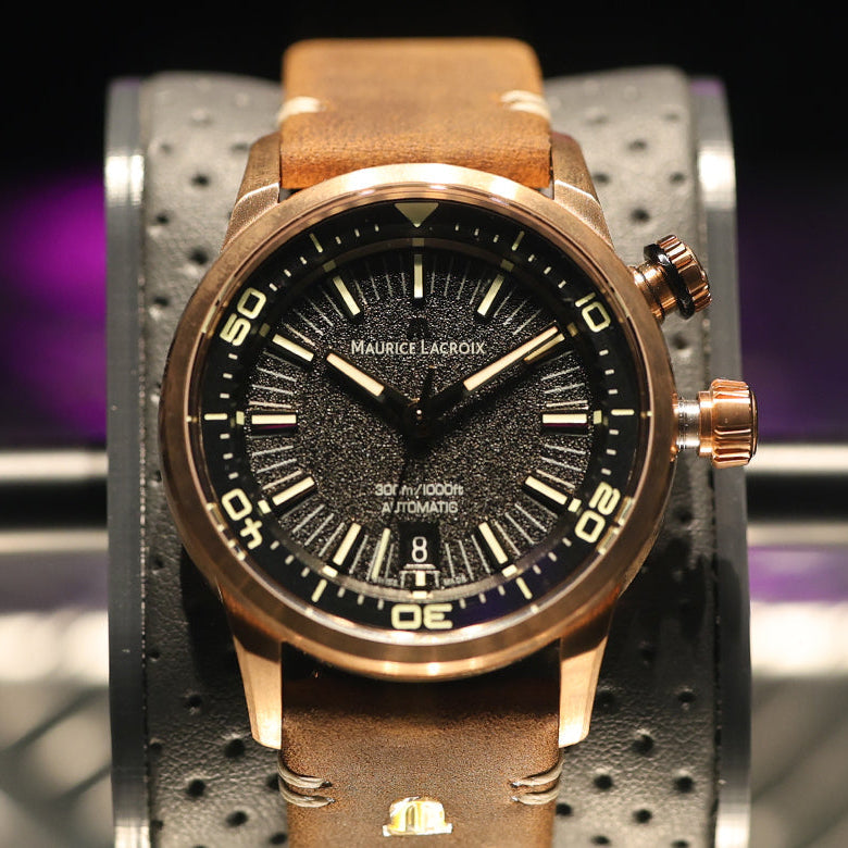  Shop Authentic Maurice Lacroix Pontos Diver Limited Edition Black Dial Brown Leather Strap Watch For Men - PT6248-BRZ01-330-3 - Luxxuri