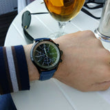  Shop Authentic Hugo Boss Grand Prix Chronograph Black Dial Blue Leather Strap Watch for Men - 1513563 - Luxxuri