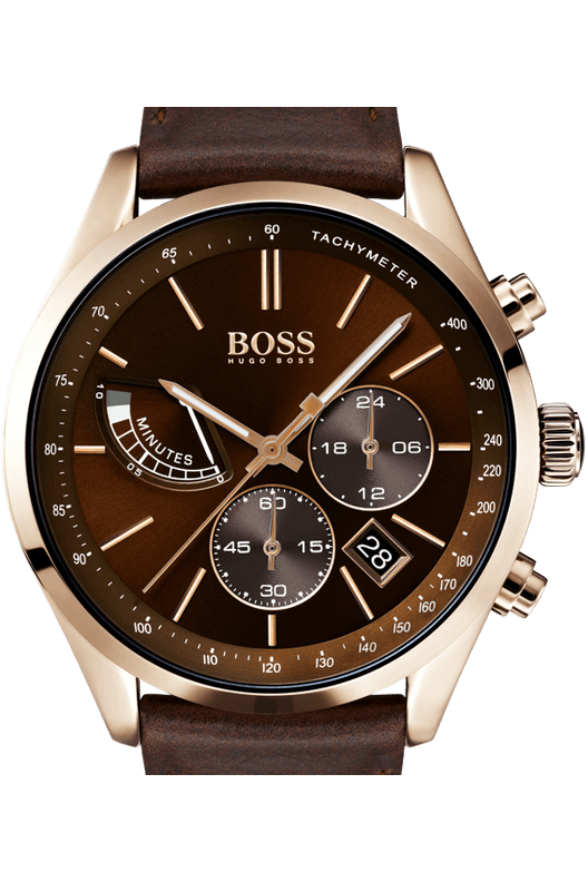  Shop Authentic Hugo Boss Grand Prix Brown Dial Brown Leather Strap Watch for Men - 1513605 - Luxxuri