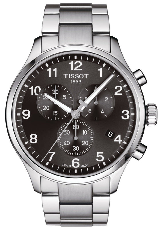  Shop Authentic Tissot T Classic Chrono XL Black Dial Silver Steel Strap Watch For Men - T116.617.11.057.01 - Luxxuri