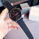  Shop Authentic Emporio Armani Luigi Chronograph Black Dial Black Rubber Strap Watch For Men - AR11024 - Luxxuri