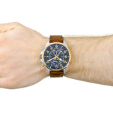  Shop Authentic Tommy Hilfiger Dean Multifunctional Blue Dial Brown Leather Strap Watch for Men - 1791275 - Luxxuri