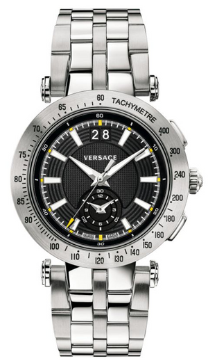  Shop Authentic Versace V-Race Sport Black Dial Silver Steel Strap Watch for Men - VAH010016 - Luxxuri