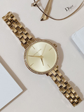  Shop Authentic Michael Kors Charley Three-Hand Quartz Gold Dial Gold Steel Strap Watch for Women - MK4399 - Luxxuri