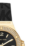  Shop Authentic Michael Kors Mini Lennox Quartz Black Dial Black Silicone Strap Watch For Women - MK7281 - Luxxuri