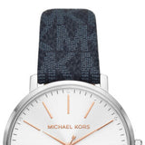  Shop Authentic Michael Kors Pyper Quartz Silver Dial Blue Leather Strap Watch For Women - MK7244 - Luxxuri