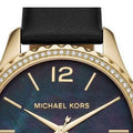  Shop Authentic Michael Kors Layton Three Hand Mother of Pearl Black Dial Black Leather Strap Watch For Women - MK2911 - Luxxuri