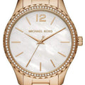  Shop Authentic Michael Kors Layton Three Hand Mother of Pearl White Dial Gold Steel Strap Watch For Women - MK6870 - Luxxuri