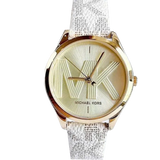  Shop Authentic Michael Kors Jaycie Quartz Gold Dial White Leather Strap Watch for Women - MK2861 - Luxxuri