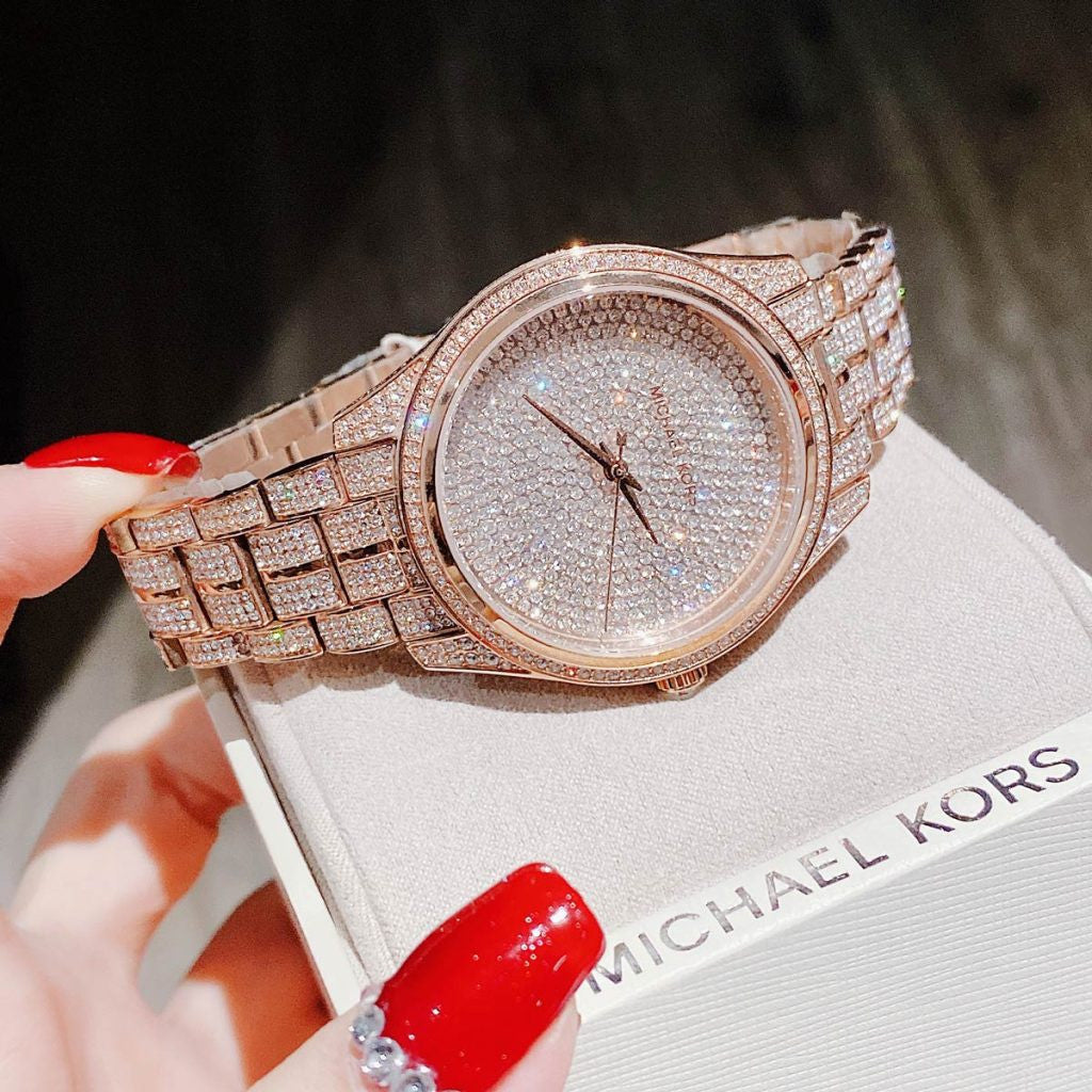  Shop Authentic Michael Kors Lauryn Crystals Rose Gold Dial Rose Gold Steel Strap Watch For Women - MK3931 - Luxxuri