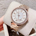  Shop Authentic Michael Kors Parker Three-Hand Mother of Pearl White Dial Rose Gold Steel Strap Watch For Women - MK4695 - Luxxuri