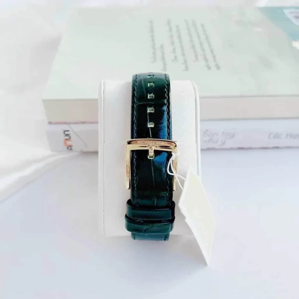  Shop Authentic Michael Kors Emery Quartz Diamonds Green Dial Green Leather Strap Watch For Women - MK4697 - Luxxuri