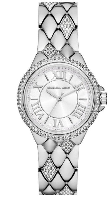 Shop Authentic Michael Kors Camille Pave Crystals Silver Dial Silver Steel Strap Watch for Women - MK4804 - Luxxuri