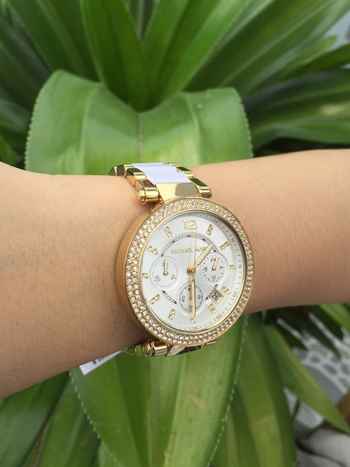  Shop Authentic Michael Kors Parker White Dial Two Tone Steel Strap Watch for Women - MK6119 - Luxxuri