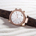  Shop Authentic Michael Kors Parker Chronograph White Dial Brown Leather Strap Watch For Women - MK6917 - Luxxuri