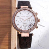  Shop Authentic Michael Kors Parker Chronograph White Dial Brown Leather Strap Watch For Women - MK6917 - Luxxuri