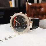  Shop Authentic Michael Kors Parker Chronograph Black Dial Black Leather Strap Watch For Women - MK6984 - Luxxuri