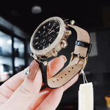  Shop Authentic Michael Kors Parker Chronograph Black Dial Black Leather Strap Watch For Women - MK6984 - Luxxuri