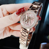  Shop Authentic Michael Kors Camille Three Hand Rose Gold Dial Rose Gold Steel Strap Watch For Women - MK7197 - Luxxuri