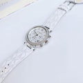  Shop Authentic Michael Kors Parker Chronograph White Dial White Leather Strap Watch For Women - MK7226 - Luxxuri