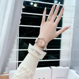  Shop Authentic Michael Kors Mini Lennox Three-Hand Rose Gold Dial Pink Silicone Strap Watch For Women - MK7282 - Luxxuri