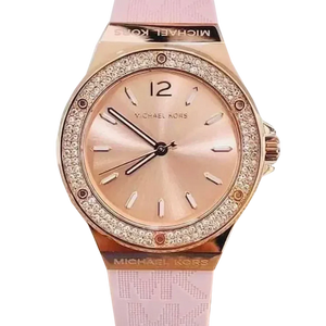  Shop Authentic Michael Kors Mini Lennox Three-Hand Rose Gold Dial Pink Silicone Strap Watch For Women - MK7282 - Luxxuri