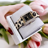  Shop Authentic Michael Kors Emery Quartz Diamonds Black Dial Cheetah Print Leather Strap Watch For Women - MK7387 - Luxxuri
