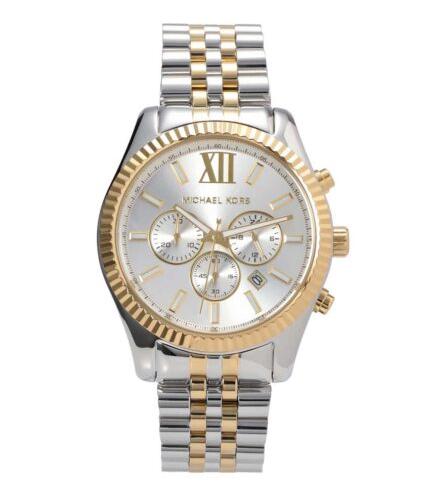  Shop Authentic Michael Kors Lexington Silver Dial Two Tone Steel Strap Watch for Men - MK8344 - Luxxuri