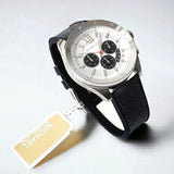  Shop Authentic Michael Kors Brecken Chronograph Silver Dial Grey Leather Strap Watch For Men - MK8922 - Luxxuri
