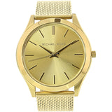  Shop Authentic Michael Kors Slim Runway Quartz Gold Dial Gold Mesh Bracelet Watch For Women - MK8625 - Luxxuri