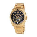  Shop Authentic Michael Kors Brecken Chronograph Quartz Black Dial Gold Steel Strap Watch For Men - MK8481 - Luxxuri