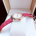  Shop Authentic Michael Kors Lennox Three Hand Silver Dial Red Leather Strap Watch For Women - MK7308 - Luxxuri