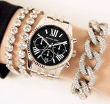  Shop Authentic Michael Kors Runway Chronograph Black Dial Silver Steel Strap Watch For Women - MK5708 - Luxxuri