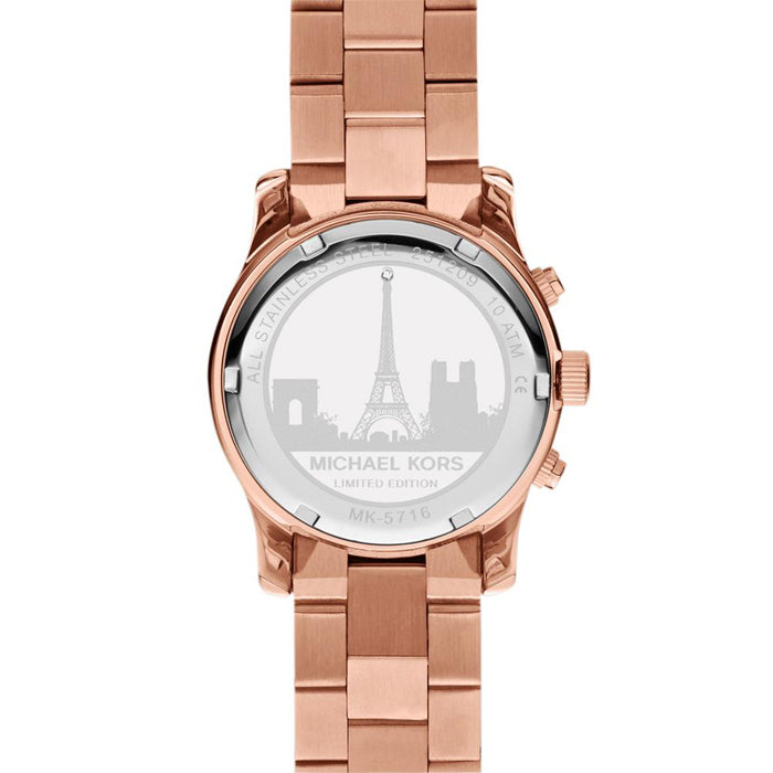  Shop Authentic Michael Kors Paris Limited Edition Rose Gold Dial Steel Strap Watch for Women - MK5716 - Luxxuri